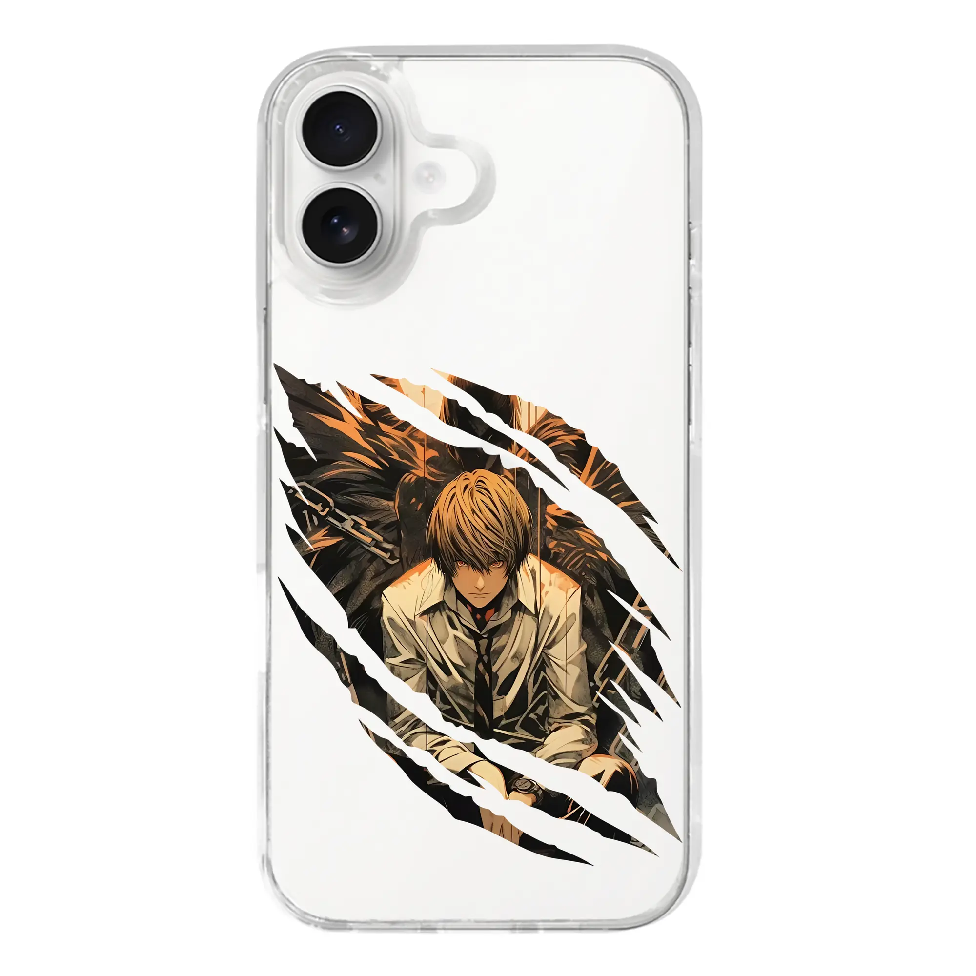 デスノート グッズ,夜神月 - iPhone 17シリーズ 透明スマホケース – 薄型・耐衝撃・精密フィット保護カバー